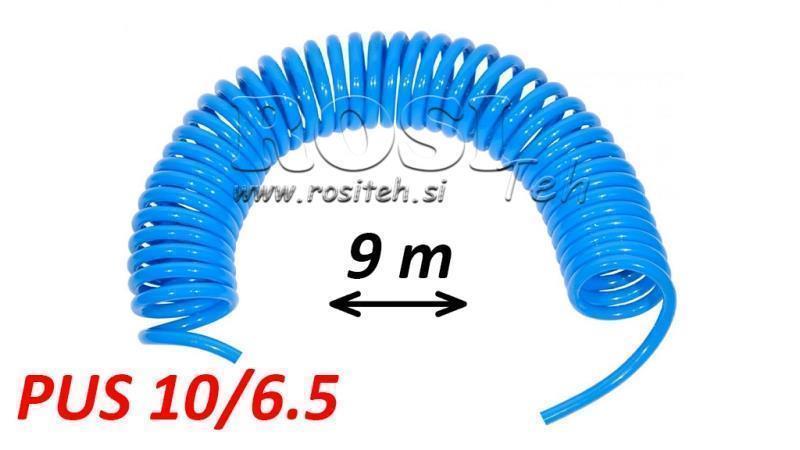 WĄŻ POWIETRZNY SPIRALNY PUS 10/6.5 9m BEZ ZŁĄCZA NIEBIESKI