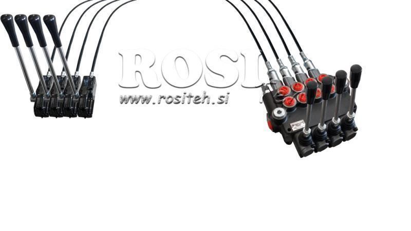 JOYSTICK PODWÓJNY DŹWIGNIA 2.5 m ZAWÓR HYDRAULICZNY 4xP40 litrów.