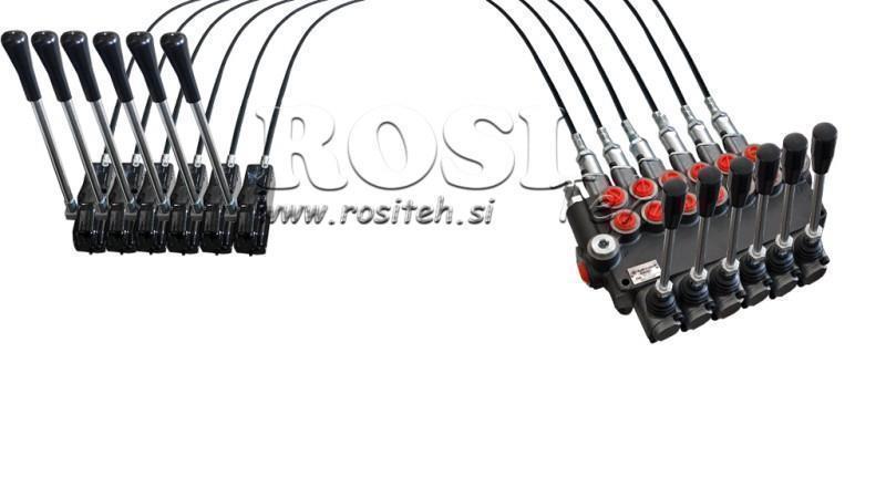 JOYSTICK PODWÓJNY Z UCHWYTAMI 2.5 m. ZAWÓR HYDRAULICZNY 6xP40 litrów