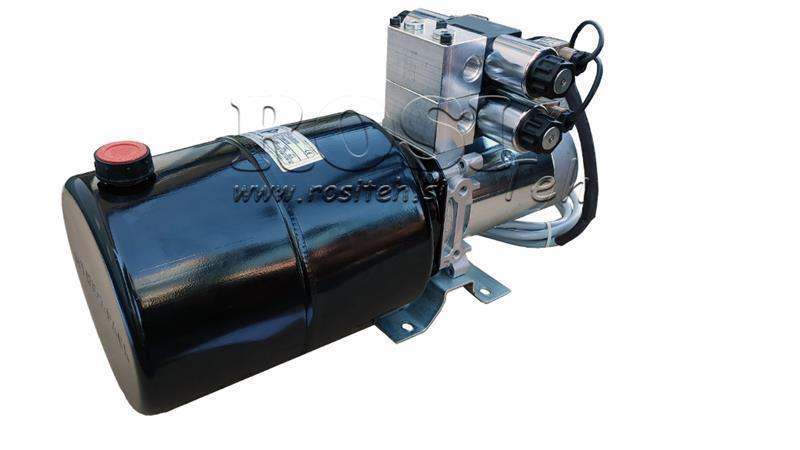 MINI AGREGAT HYDRAULICZNY 24V DC - 2.2kW = 2.1cc - 8 lit - 2x montaż dwukierunkowy (metal)