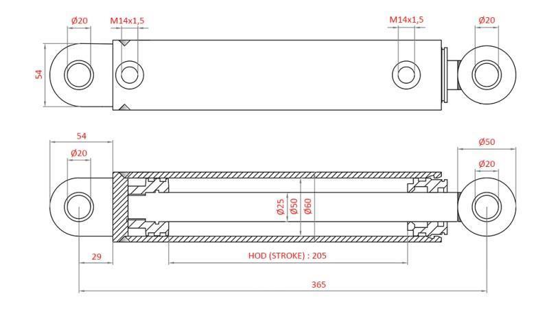 CYLINDER KIEROWNICZY HYDRAULICZNY FIAT-NEW HOLLAND OEM-87302890