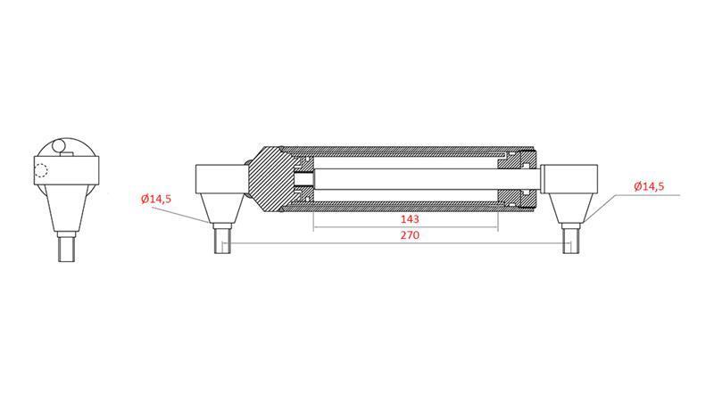 CYLINDER KIEROWNICZY HYDRAULICZNY MASSEY FERGUSON OEM-3401241M91, 0011404U91, 168009M92, 183179M91, 185