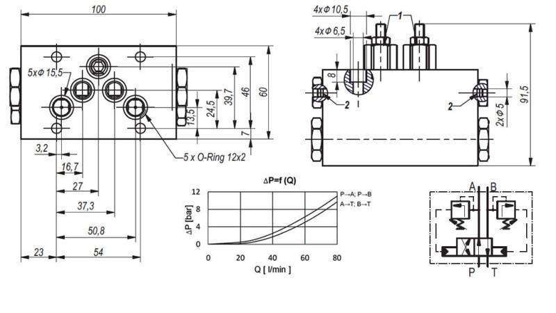 ZAWÓR HYDRAULICZNY MECHANICZNY OBROTOWY DLA SZCZOTKI HLEVSKE CETOP5 4/2 RHA