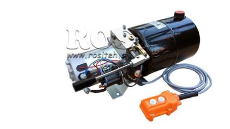 MINI AGREGAT HYDRAULICZNY 24V DC - 2.2kW = 2.1cc - 8 lit - montaż w kierunku jednostronnym Z POMPĄ RĘCZNĄ