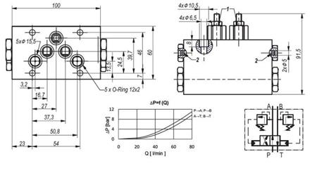 ZAWÓR HYDRAULICZNY MECHANICZNY OBROTOWY DLA SZCZOTKI HLEVSKE CETOP5 4/2 RHA