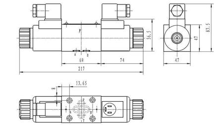 ZAWÓR ELEKTROMAGNETYCZNY HYDRAULICZNY CETOP 3 12/24/230V N3_wymiary